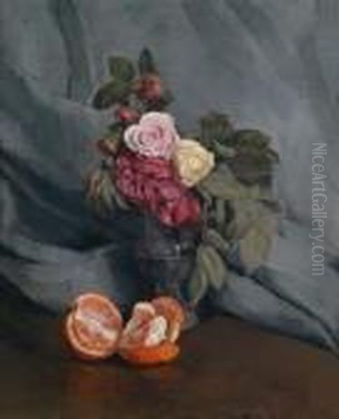 Rosenstillleben Oil Painting by Wilhelm Heinrich Trutbner