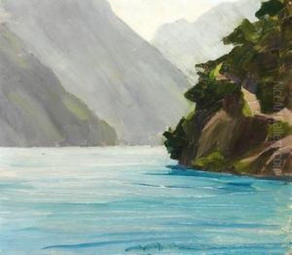 Am Konigssee Oil Painting by Wilhelm Heinrich Trutbner