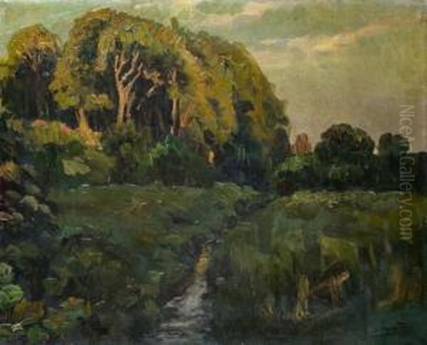 Bach Am Waldrand Oil Painting by Wilhelm Heinrich Trutbner