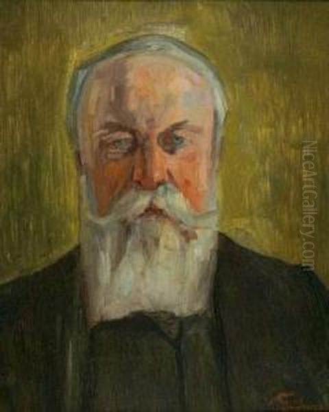 Brustbild Eines Alteren Herren. Oil Painting by Wilhelm Heinrich Trutbner