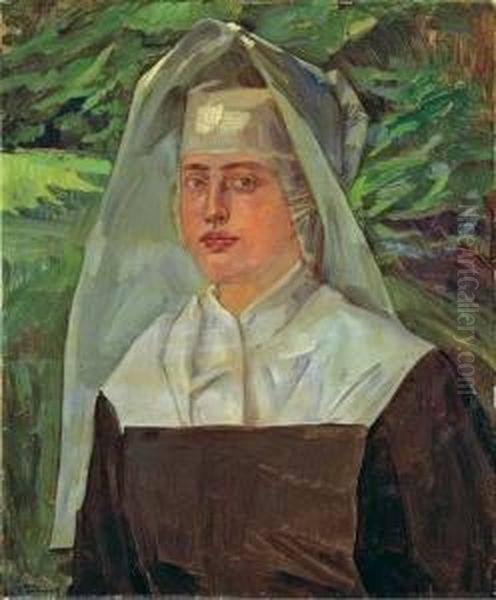 Portrait Einer Nonne Oil Painting by Wilhelm Heinrich Trutbner