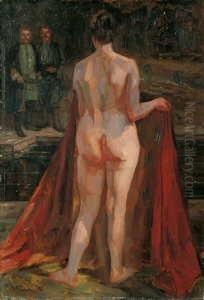 Susanna Im Bade. Oil Painting by Wilhelm Heinrich Trutbner
