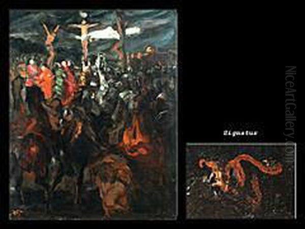 Am Berge Golgatha Oil Painting by Wilhelm Heinrich Trutbner