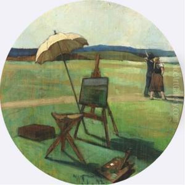 The Painter's Easel Oil Painting by Wilhelm Heinrich Trutbner