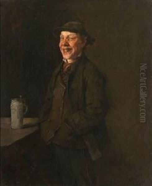 Lachender Zecher: Oil Painting by Wilhelm Heinrich Trutbner