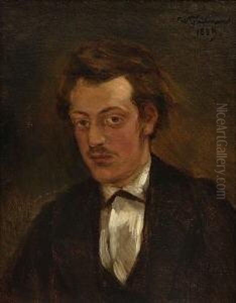 Junger Mann Mit Blondem
 Haar. Oil Painting by Wilhelm Heinrich Trutbner