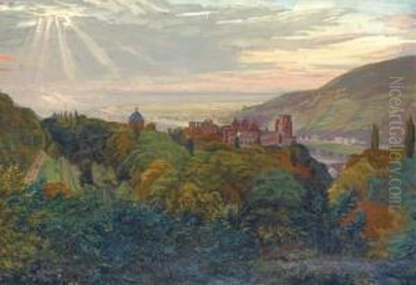 Heidelberger Schloss Oil Painting by Wilhelm Heinrich Trutbner
