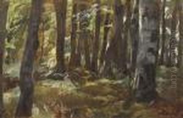 The Forest Oil Painting by Wilhelm Heinrich Trutbner