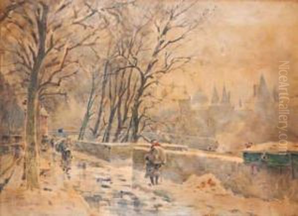 Quai De Seine Oil Painting by Fernand Fortune Truffaut