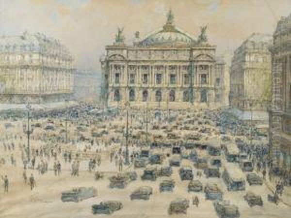 L'opera Garnier Oil Painting by Fernand Fortune Truffaut