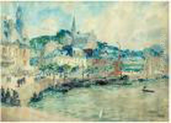 Le Port De Trouville Oil Painting by Fernand Fortune Truffaut