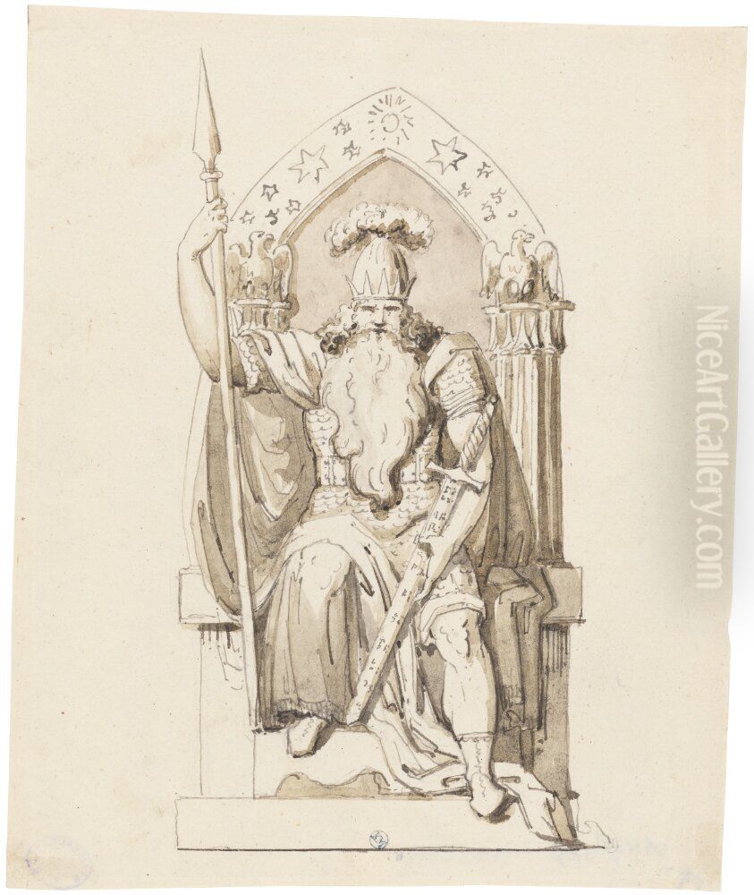 Odin Oil Painting by Bengt Erland Fogelberg