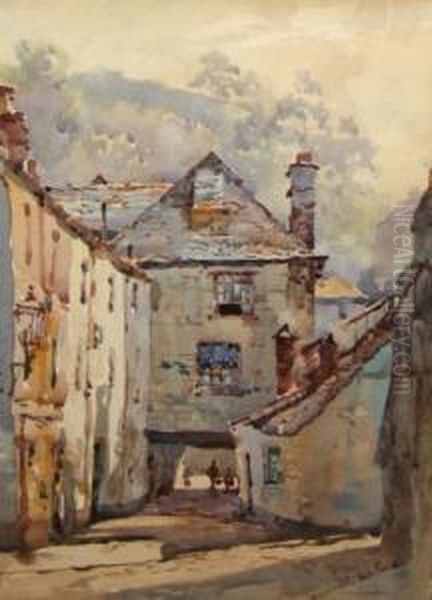 A Street Scene In Devon With Figures Oil Painting by Joseph Mallord William Turner
