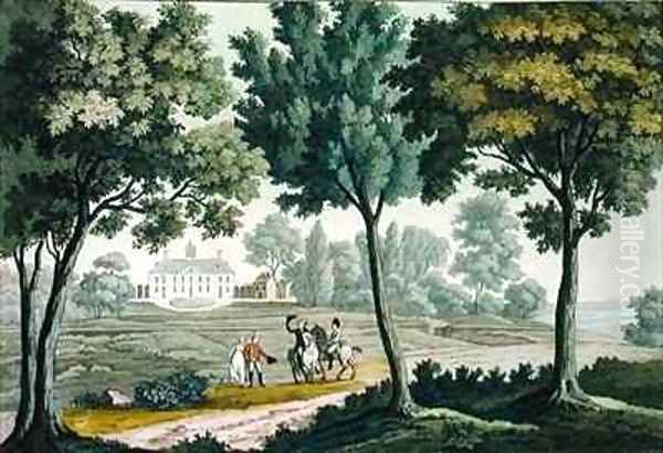 Washingtons house at Mount Vernon Oil Painting by Paolo Fumagalli