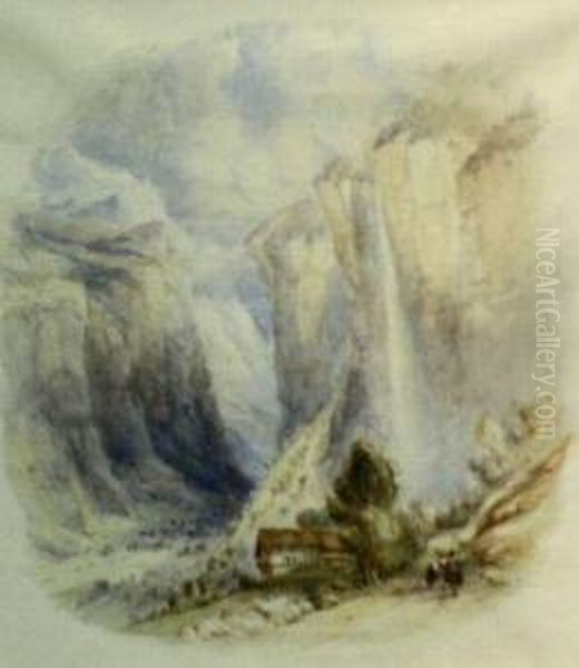 Falls Of The Staubbach, Lauterbrunnen Oil Painting by Joseph Mallord William Turner