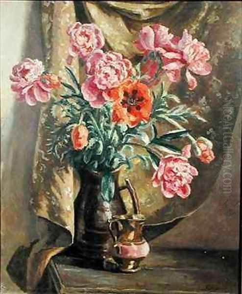 Peonies and Poppies Oil Painting by Roger Fry