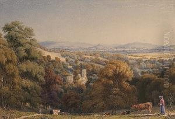 Buckland, Near Broadway Worcestershire - Autumnal Afternoon Oil Painting by William Turner