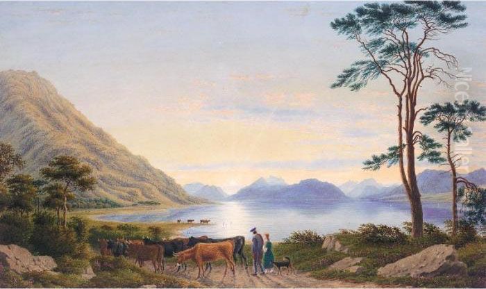 Ben-na-bear And The Mountains Of
 Ardgour, As Seen Across Loch Linnhe, From Balachulish, Scotland Oil Painting by William Turner