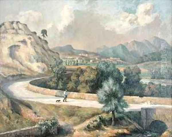 Italian Landscape Oil Painting by Roger Fry