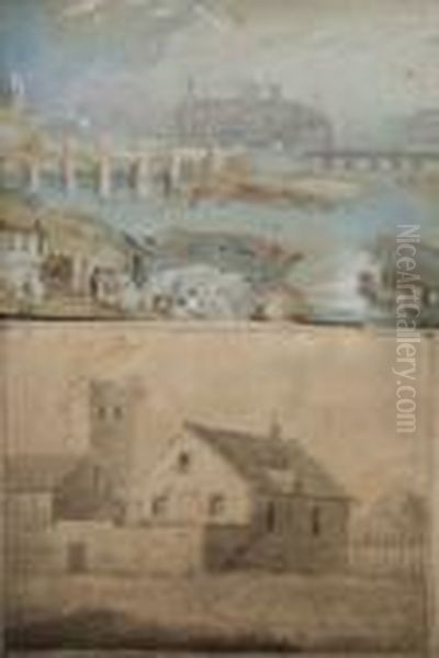 Figures By A Rivers Edge Oil Painting by William Eddowes Turner