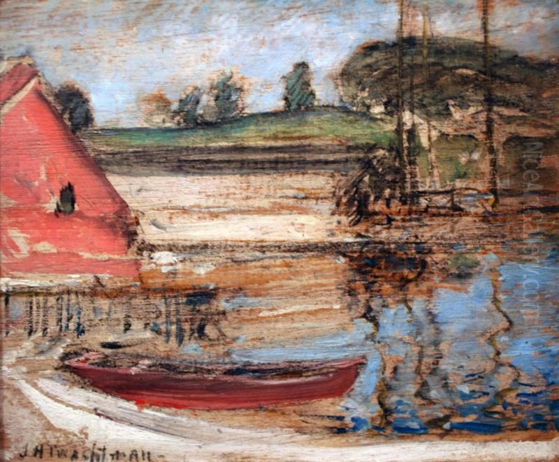 Gloucester Harbor Oil Painting by John Henry Twachtman