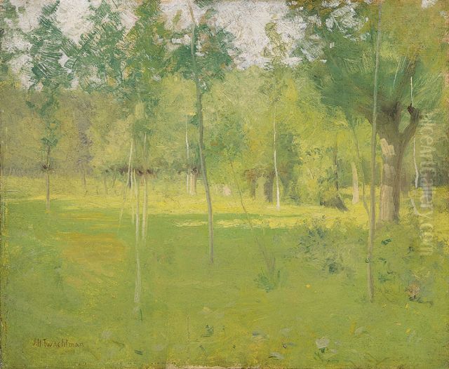 Spring Landscape Oil Painting by John Henry Twachtman