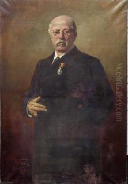 Category: Painting
 Description:portret Van En Voorname Heer Oil Painting by Medard I Tytgat