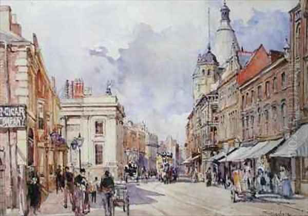 Street Scene Oil Painting by John Fulleylove