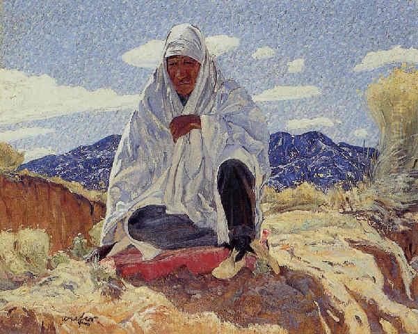 Signed W. Ufer, L.l.; Also 
Signed And Titled February Sun By Walter Ufer And W.ufer-february Sun On
 The Stretcher Oil Painting by Walter Ufer