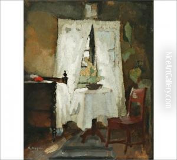 Interior Scene Oil Painting by Ragnar Ungern