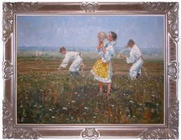 Krojovane Postavyp
Oisee
Eni Kvetoucilouky Oil Painting by Joza Uprka