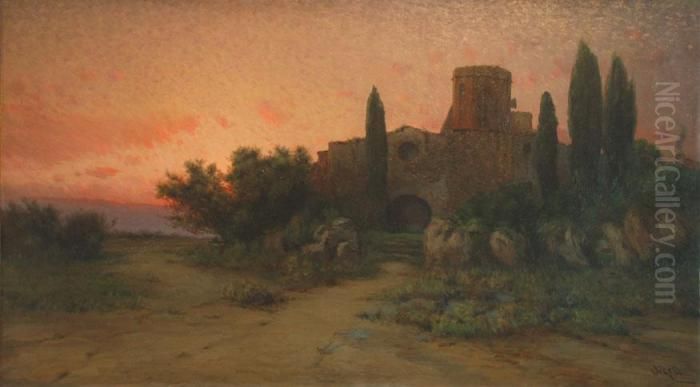 Toque De Oracion Oil Painting by Modesto Urgell y Inglada
