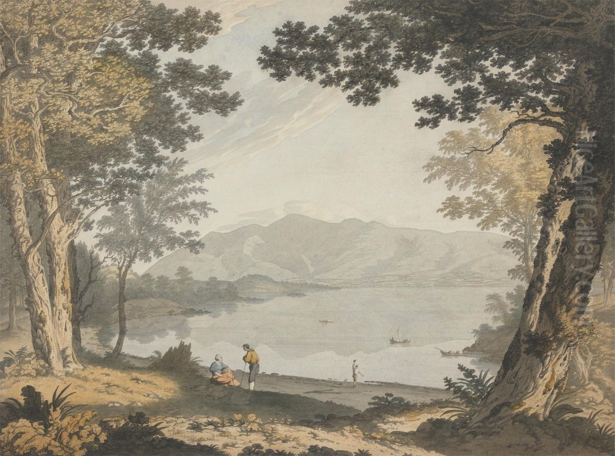 View of Skiddaw and Derwentwater Oil Painting by Joseph Farington