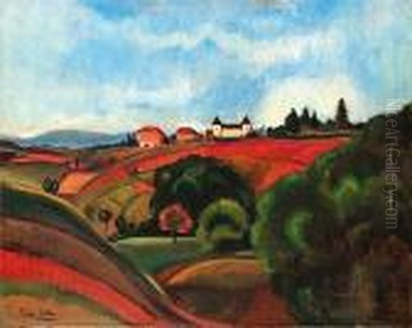 La Campagne Beaujolaise Oil Painting by Andre Utter