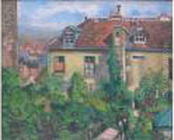 Le Jardin Du 12 De La Rue Cortot Oil Painting by Andre Utter