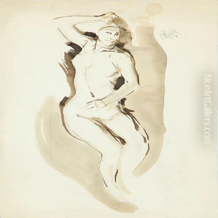 Study Of A Nude Oil Painting by Einar Utzon-Frank