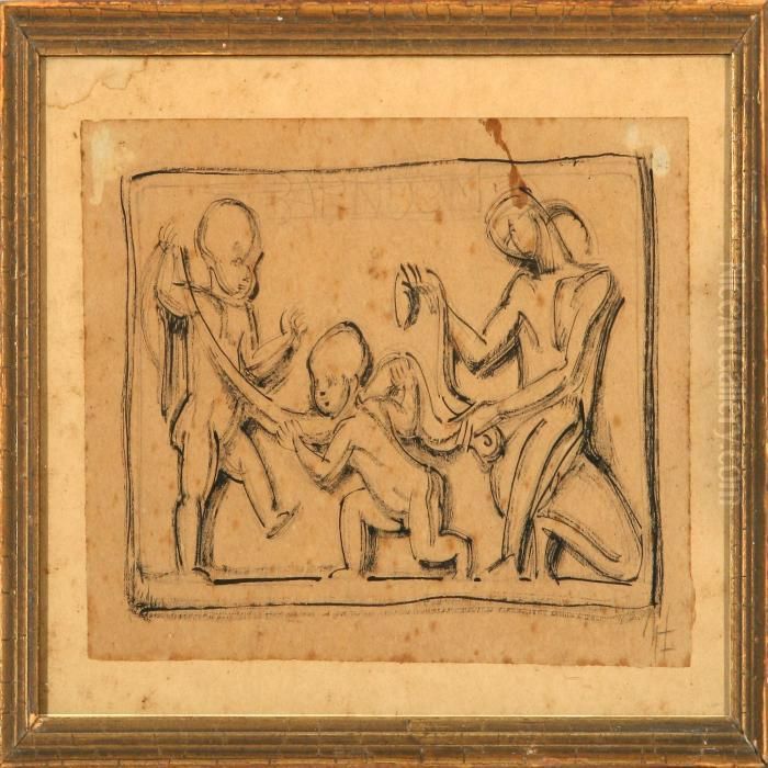 Barndom Oil Painting by Einar Utzon-Frank