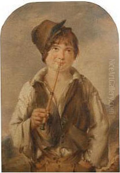 The Young Piper Oil Painting by Thomas Uwins