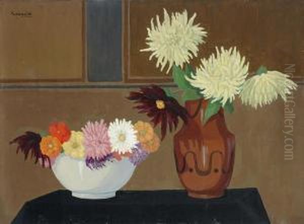 Natura Morta Con Fiori Oil Painting by Memo Vagaggini