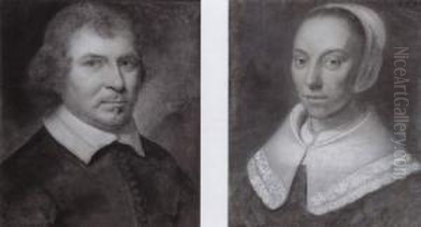 Lady And A Gentleman Oil Painting by Wallerand Vaillant