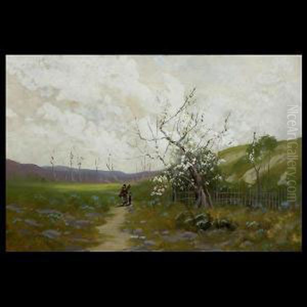 Valencia.californian . 
Springtime In Sonoma. Oil On Canvas. 16 X24 Inches. Signed Lower Left: 
M. Valencia Oil Painting by Manuel Valencia