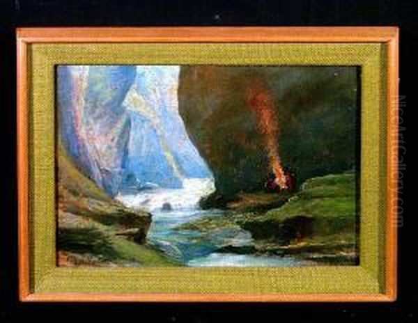 Canyon River Oil Painting by Manuel Valencia