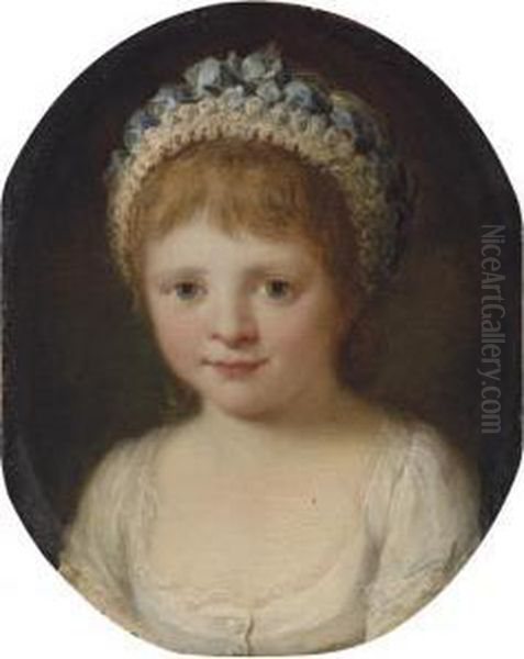 Portrait Of A Lady As Venus, 
Holding Forget-me-nots And A Dove, Half-length, In A White Dress With A 
Pink Scarf, In A Sculpted Cartouche Surrounded By The Attributes Of Love Oil Painting by Anne Vallayer-Coster