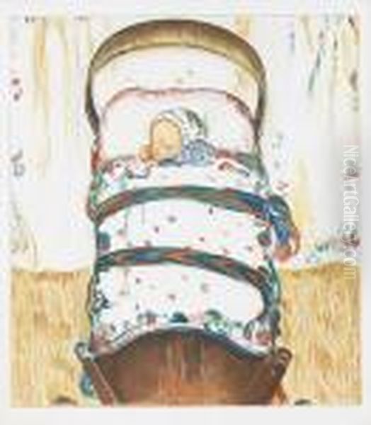 Walliser Wiegenkind Oil Painting by Edouard Vallet