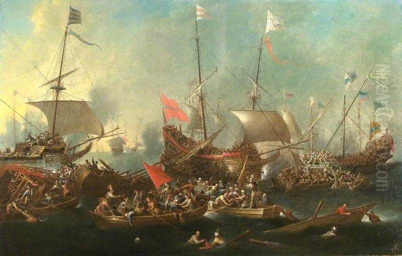 The Battle Of Lepanto Oil Painting by Andries Van Eertvelt