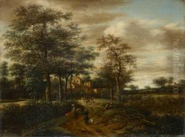 Waldlandschaft Mit Reitern Oil Painting by Pieter Jansz. van Asch
