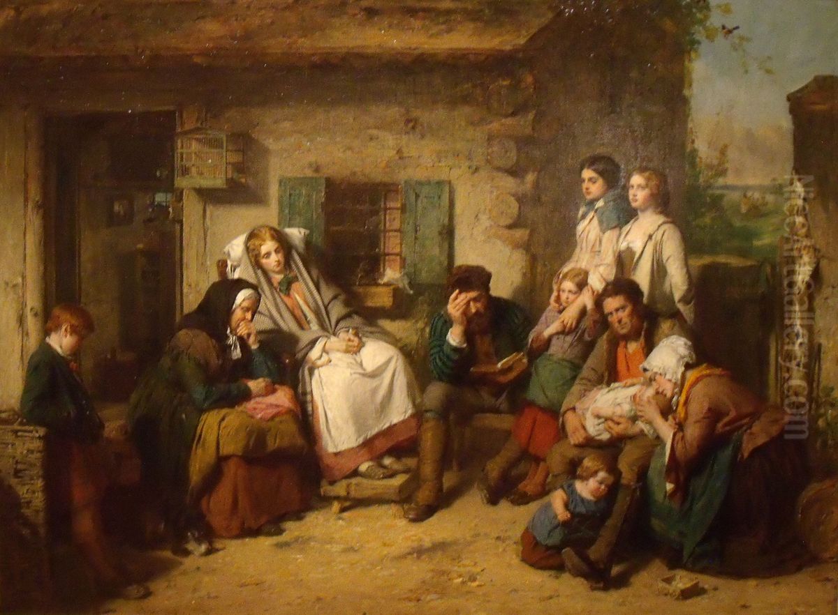 Sunday in the backwoods of Canada Oil Painting by Thomas Faed