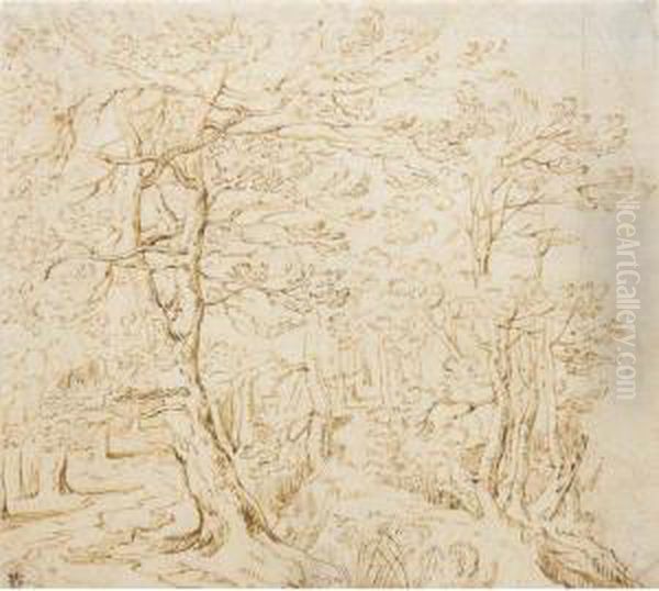 Woodland Trees Oil Painting by Gillis van Coninxloo