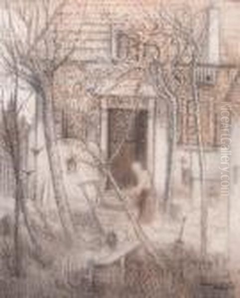 Entree Van De Winter Oil Painting by Henri Van Daalhoff