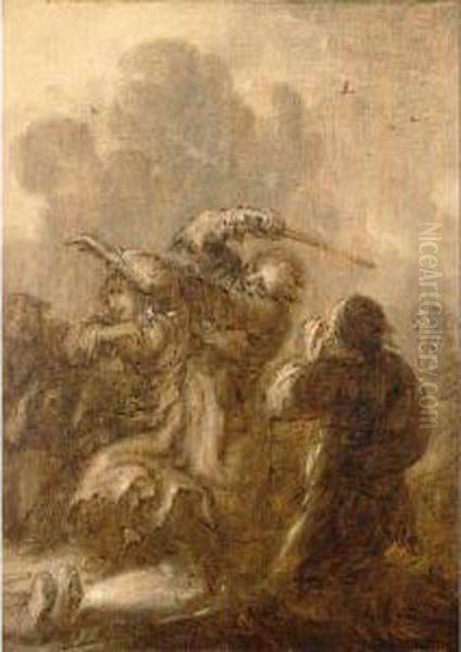 Other Properties
 

 
 
 

 
 Dartel Arm: A Man Beating His Wife With Other Figures Watching Oil Painting by Adriaen Pietersz. Van De Venne